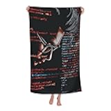 acvKGHW Programmer Programming Code Printed Microfiber Quick-Dry 32 x 52 Inch Beach Towel - Soft, Lightweight for Travel, Swimming, Yoga, Picnic