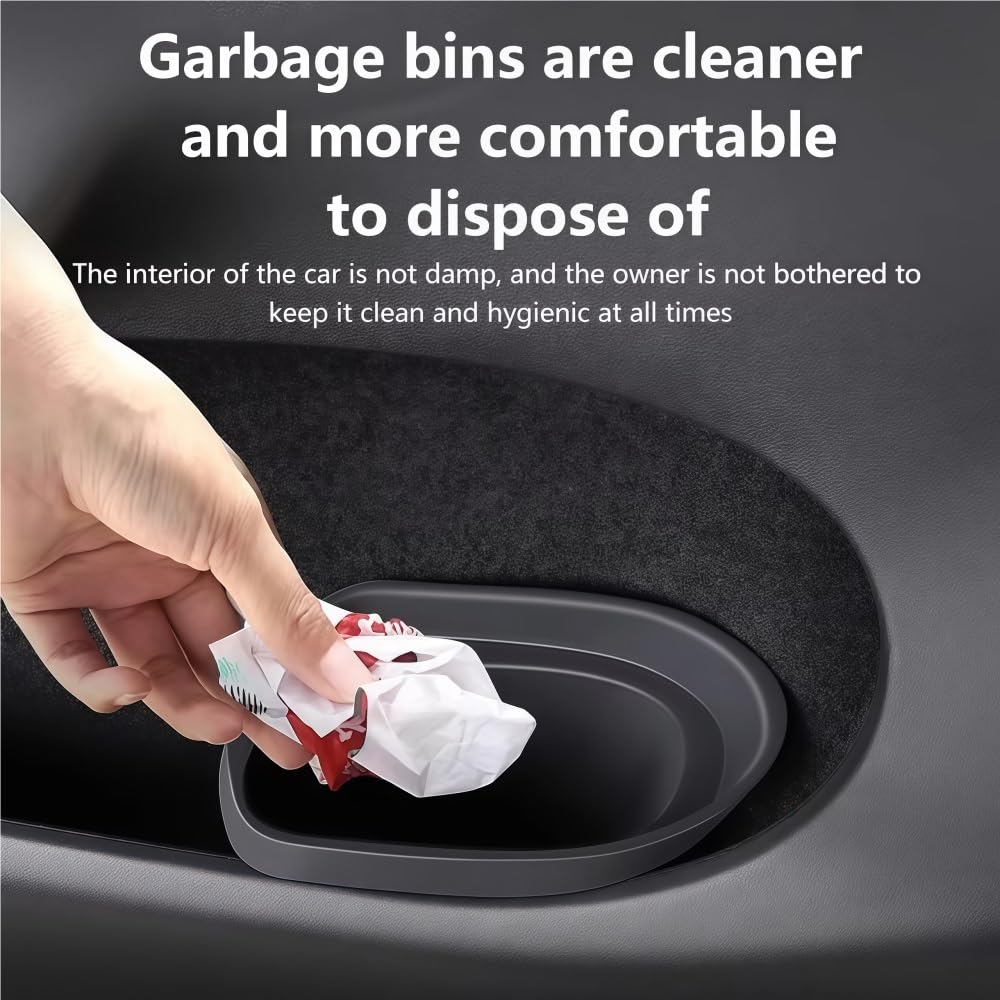 GGCLIMAX Car Organizers and Storage Compatible with Tesla Model 3/Y 2025 Car Door Trash Can Silicone Door Storage Box Garbage Can 2024 Model 3/Y Car Accessories