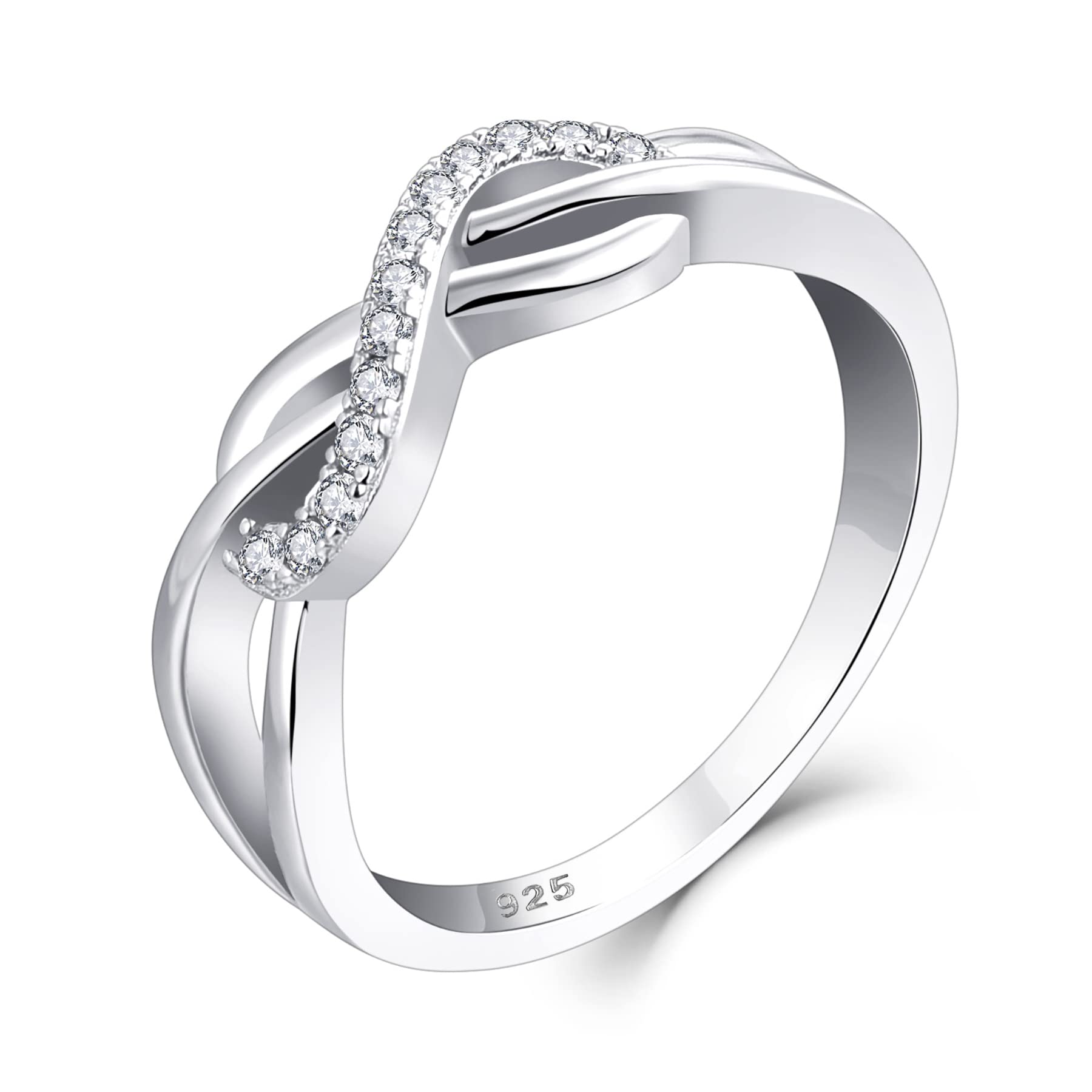 starchenie Unendlichkeit Ringe 925 Sterling Silber Zirkonia Infinity Verlobungsring Ringe für Damen