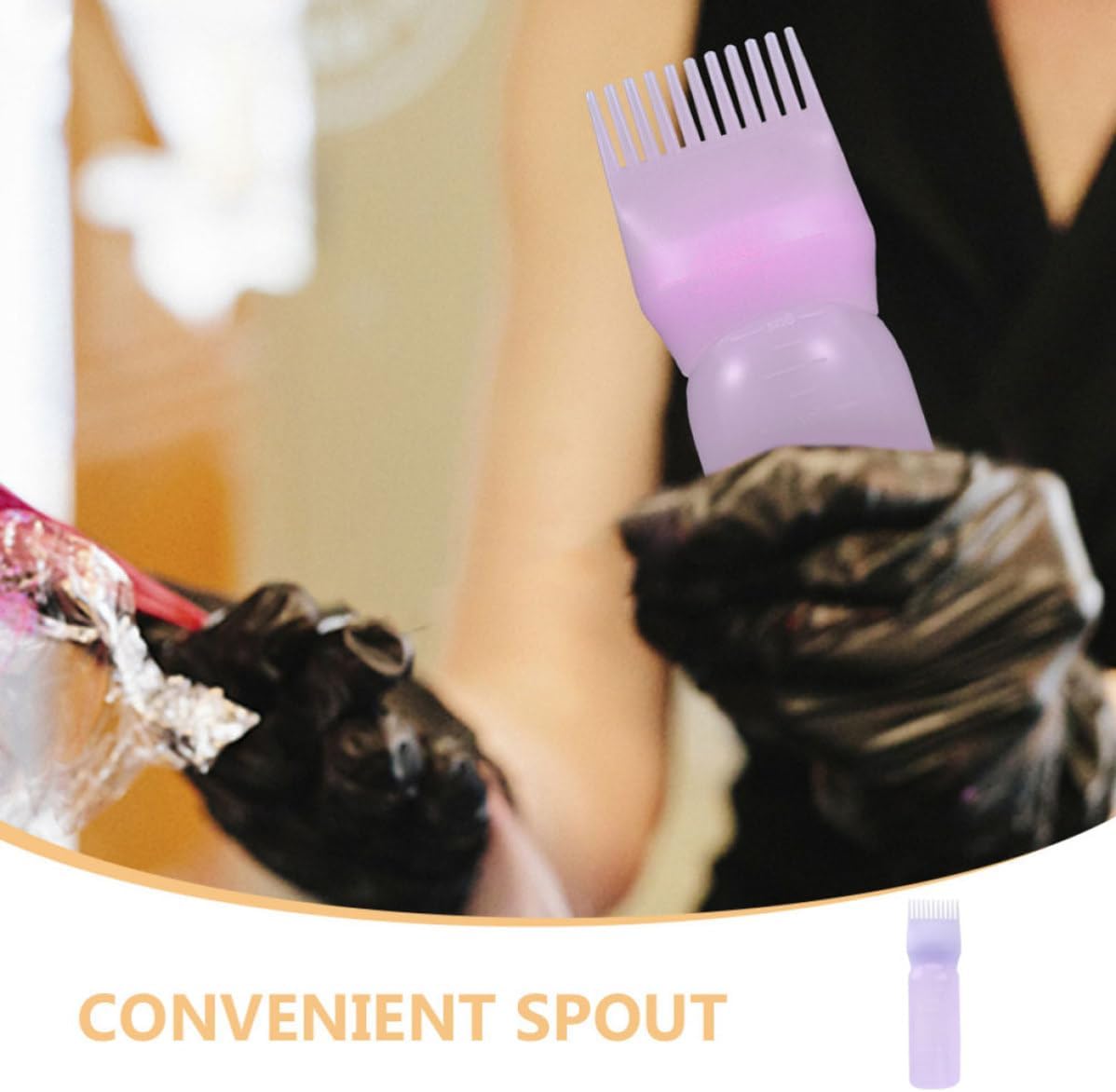 Hair Dye Bottle with Comb, Reusable Plastic Applicator