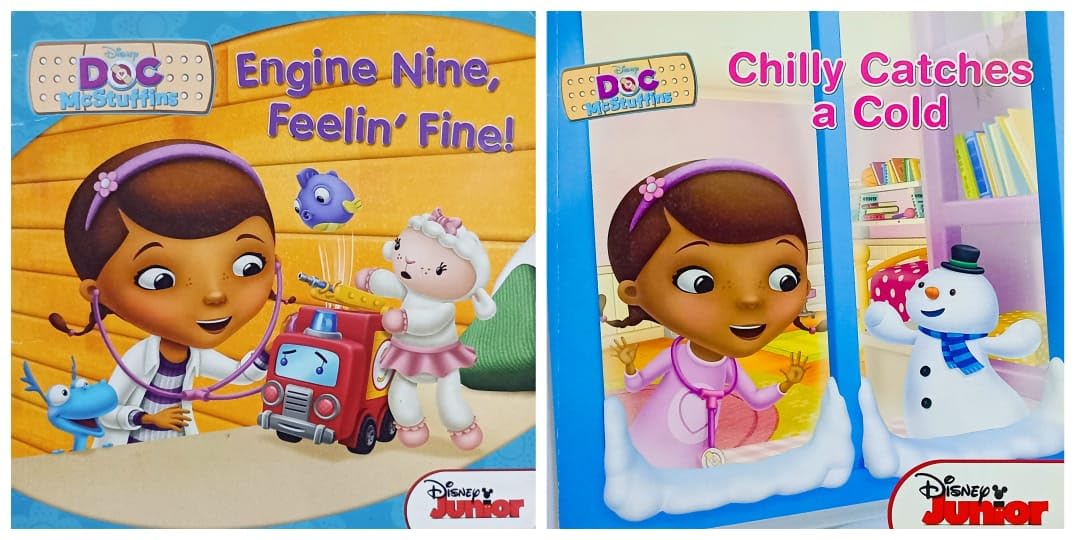 Combo Of Disney Doc McStuffins Books (Chilly Catches A Cold & Engine Nine, Feelin' Fine!) (Set Of 2 Books)