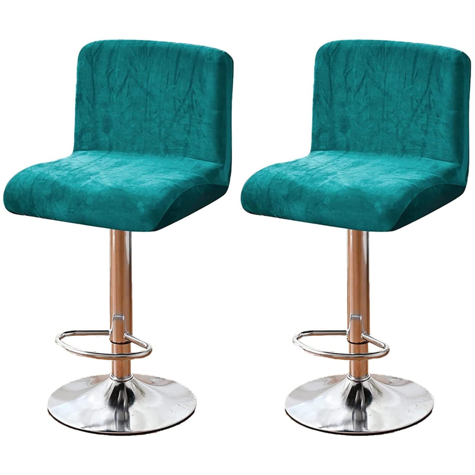 Set di 2 fodere per sedia per sgabello da bar in velluto elasticizzato, fodere per sedia con schienale basso, lavabili in lavatrice, antiscivolo, per sedia da pranzo moderna, da cucina, da ufficio,