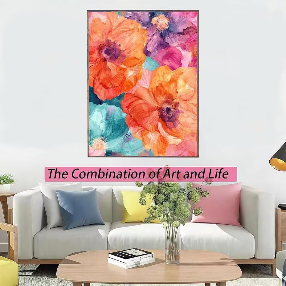 Broderie diamant kit complet de haute précision 5D art floral multicolore 70x90cm - 3