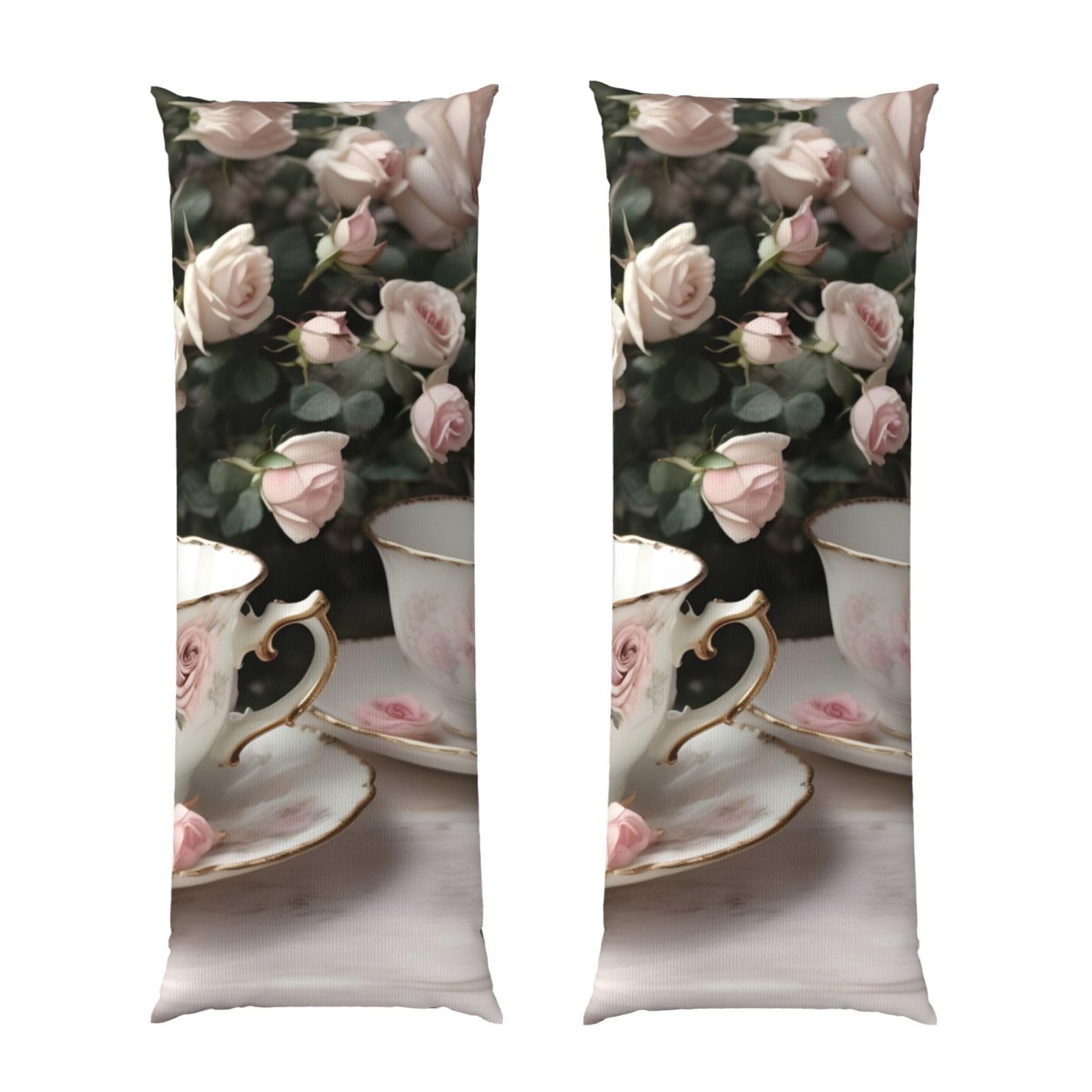 Taie d'oreiller de corps longue et ultra douce au motif de roses esthétiques