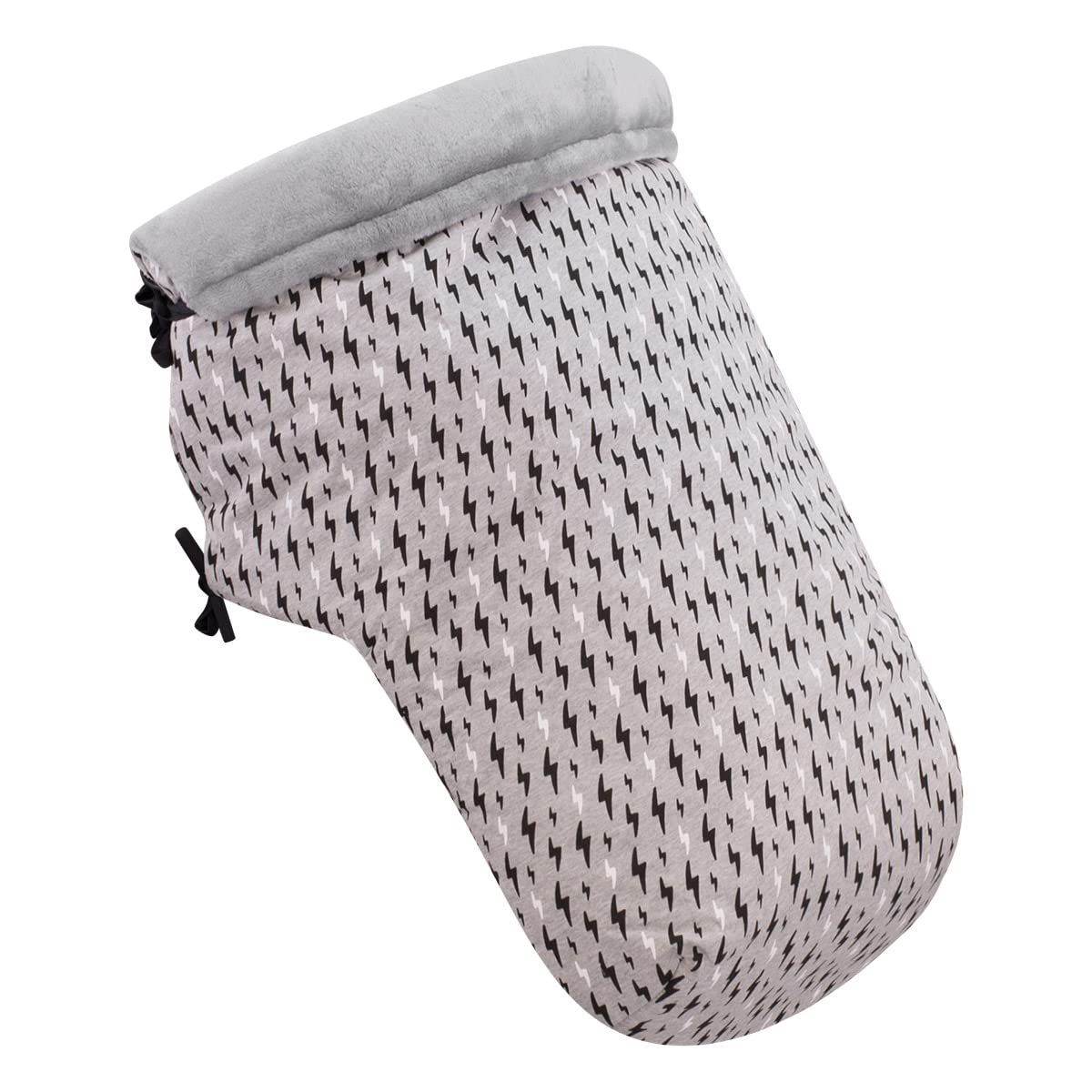 JYOKO Kids Saco Cubrepiés de Invierno Compatible con Portabebés, Sillas de Coche y Cochecitos de Paseo | Polar Teddy Extra Suave | Hecho en España (Black Rayo, Polar Teddy - 80 Cm)