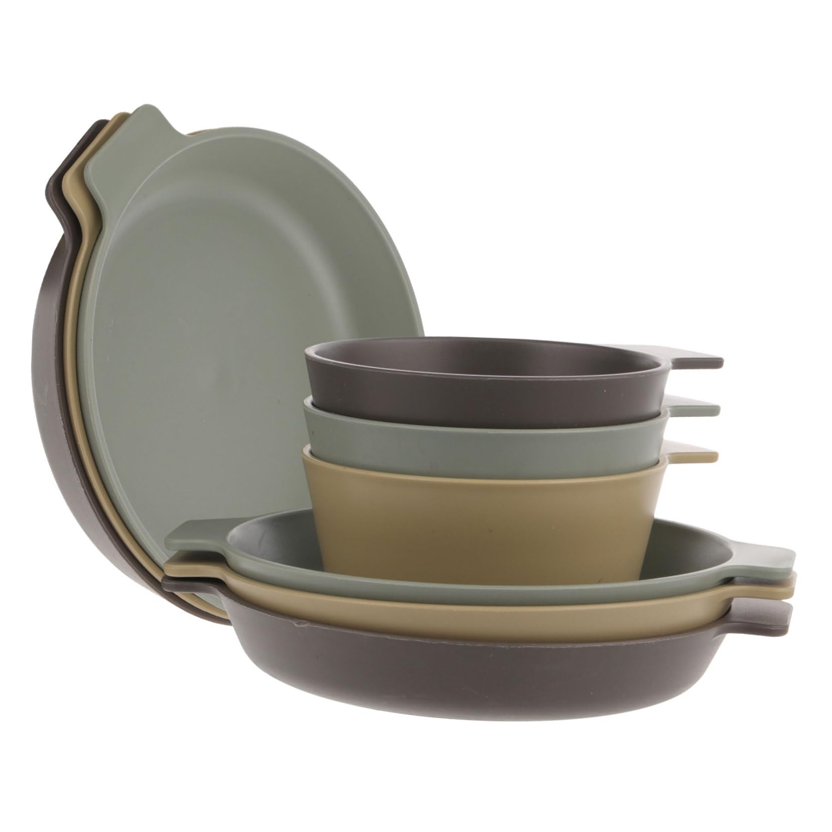 BESPORTBLE Lot De 2 Bols Et Assiettes De Camping en Plastique Robuste Compacts pour La Randonnée Les Pique-niques Les Barbecues Faciles À Transporter Et À