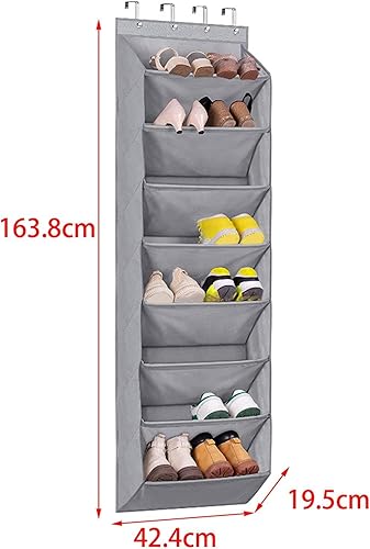 Miniatura 3 de Hanging Shoe Organizer, Large Deep Pockets Door Shoe Rack, 8