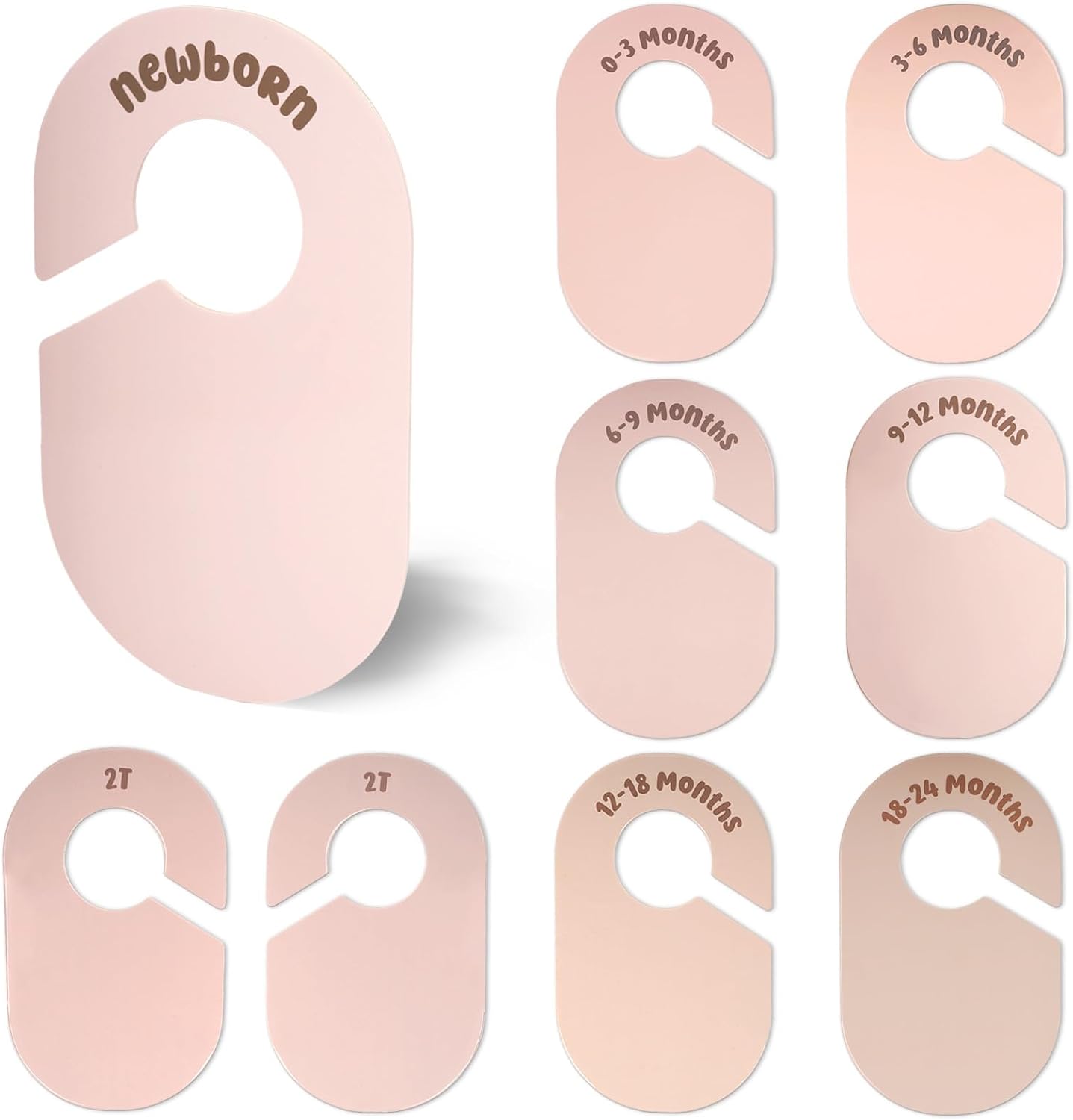 Baby Closet Dividers, Double-Sided Baby Clothes Dividers for Closet, Nursery Decor Baby Clothes Organizer Infant Age Separators, 8 Pack From Newborn to 24 Months (Pink)