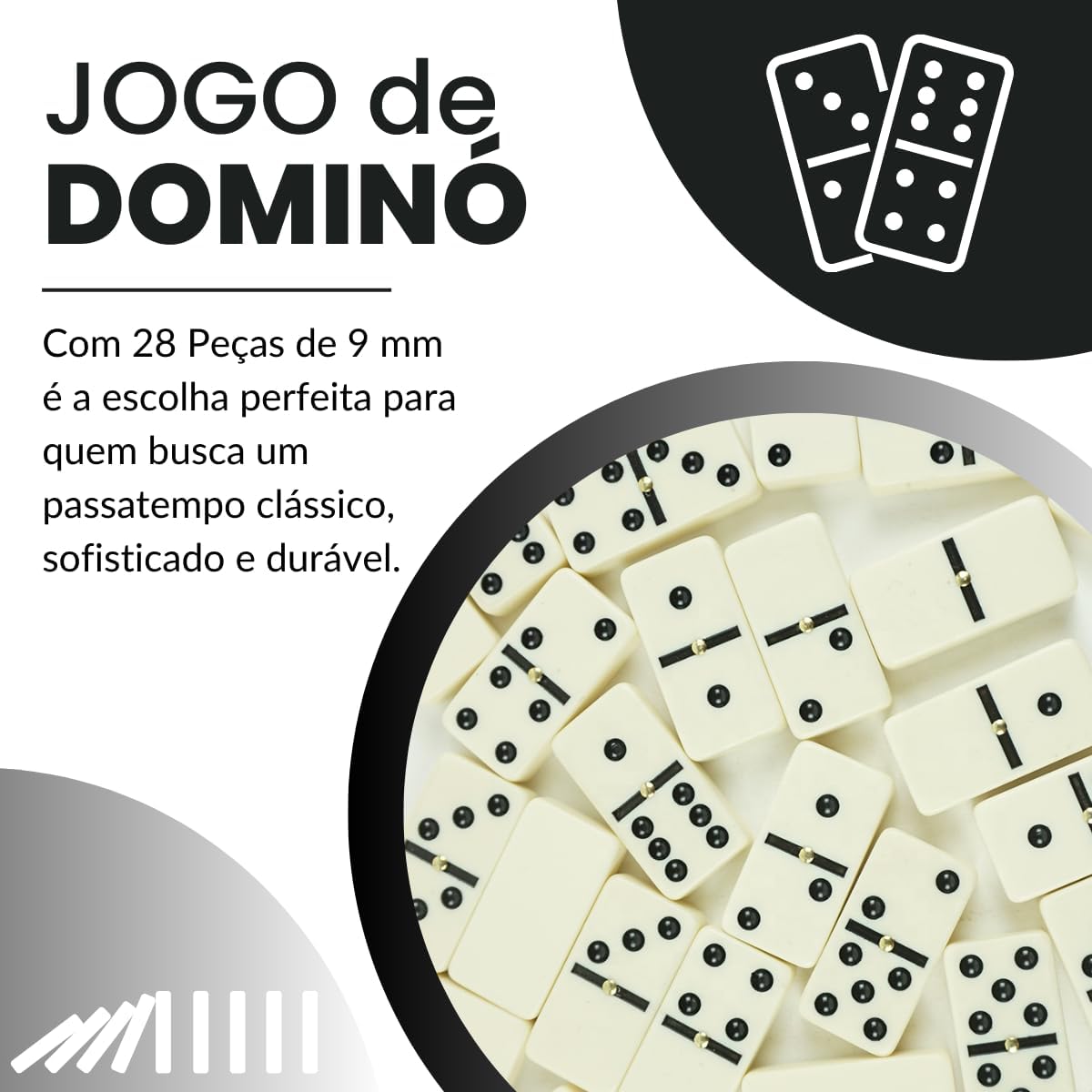 Domino Jogo com 28 Peças de Osso e Estojo Portátil Profissional 9mm Passatempo Crianças e Adultos Presente Domino Jogo com 28 Peças de Osso e Estojo Portátil Profissional 9mm Passatempo Crianças e Adultos Presente