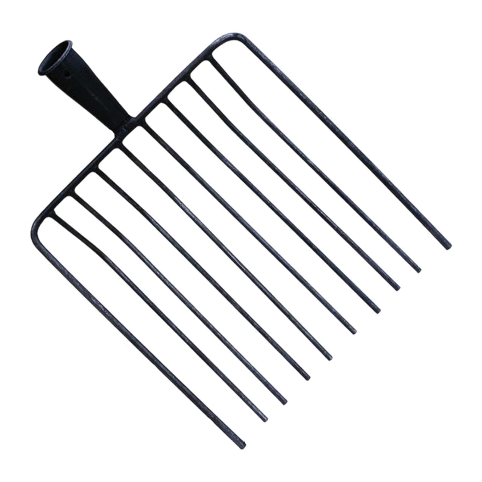 Testa Testa di Ricambio per Denti Piatti Acciaio Durevole Impugnatura Sicura Manutenzione Facile Adatta per Giardinaggio Agricol, 10 Denti