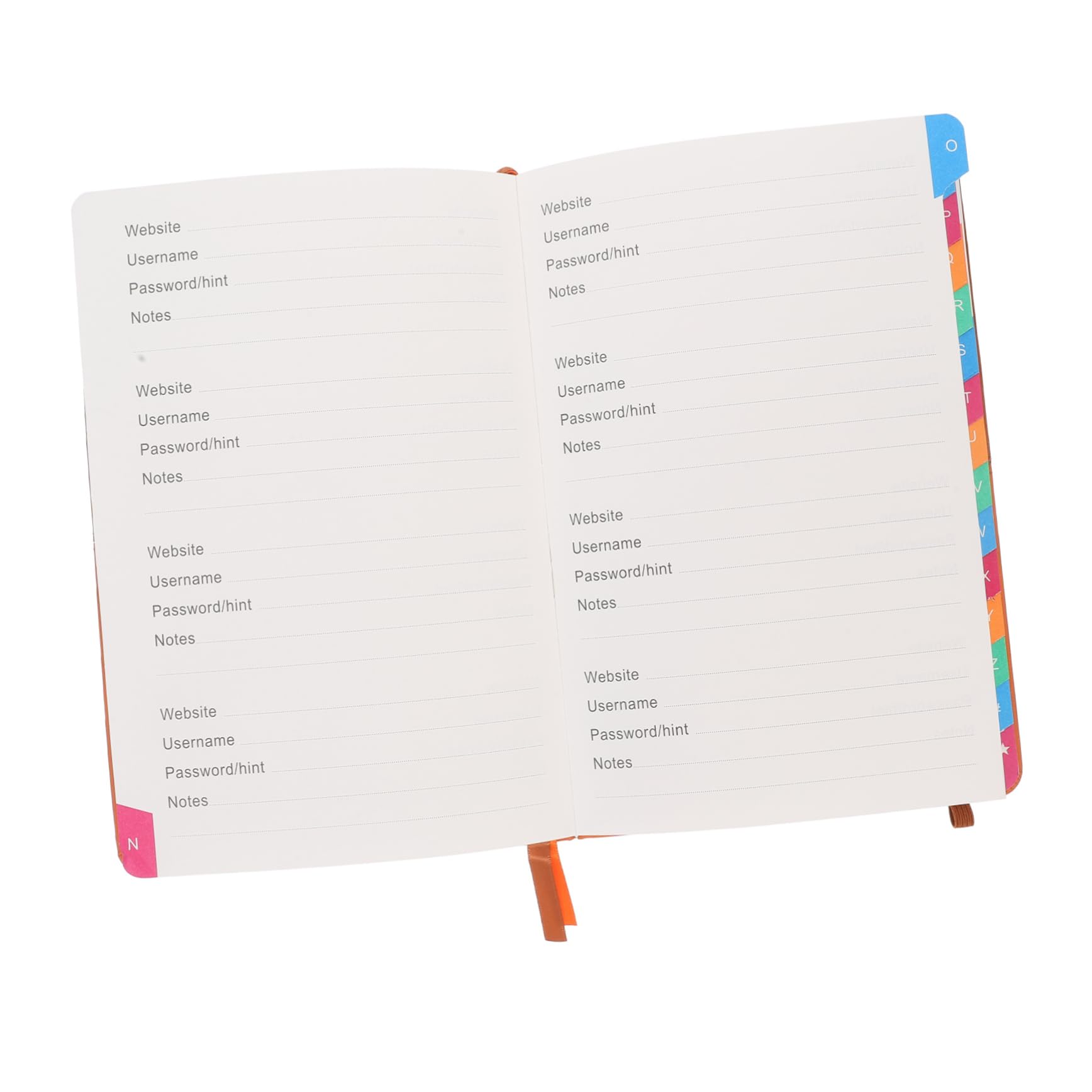 Passwort Notizbuch A5 aus Pu Papier mit Alphabetischen Registern