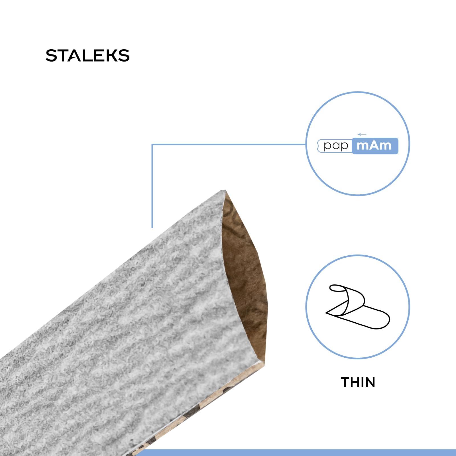 STALEKS Pro Lot de 50 limes jetables Papmam pour base droite Smart Papier écologique Grain 180