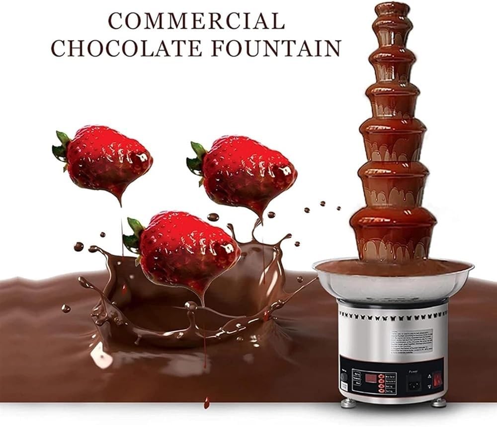Chocolate Fountain - 4/5/6/7 Layers Stainless Steel Sauce Melting Pot/Chocolate Waterfall Maker for Party Wedding Buffet Equipment(7 Tiers)