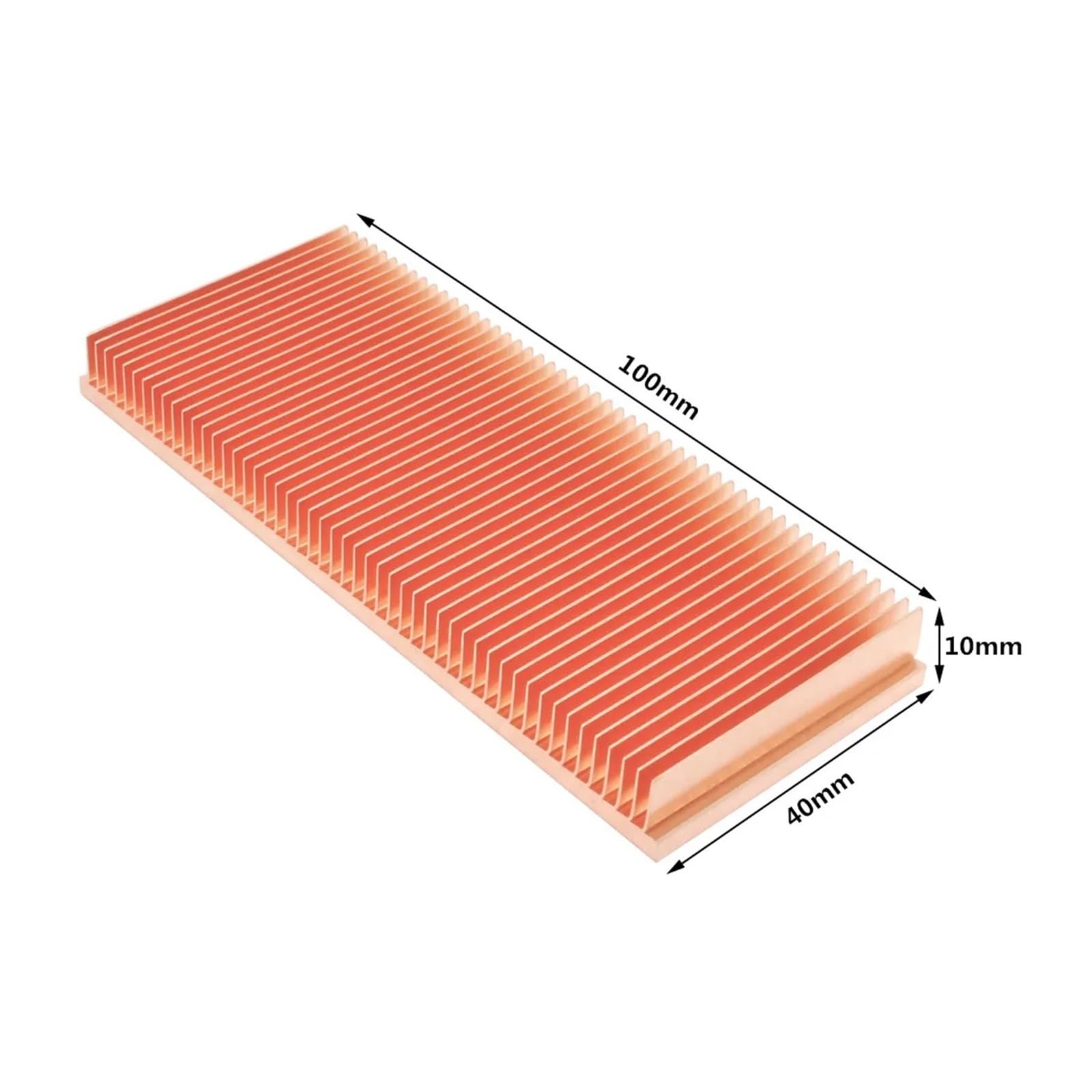 100x40x10mm Rame Puro Dissipatore di Calore Skiving Pinna Fai da Te del Radiatore for Chip Elettronico IC RAM Raffreddamento del Dispositivo