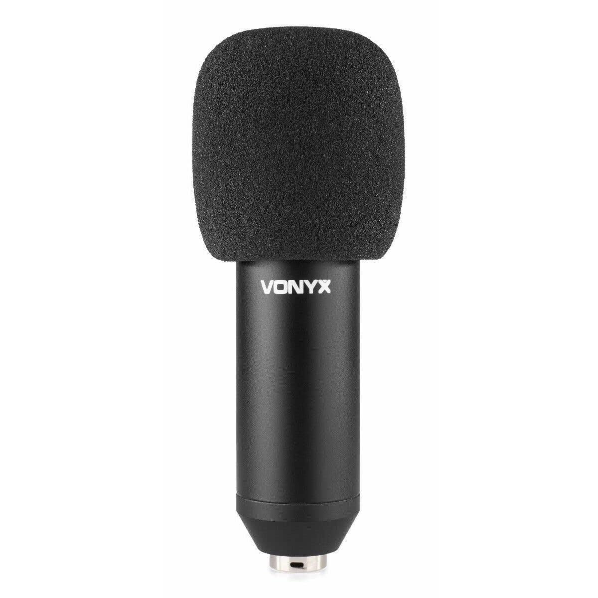 VONYX CM400 Microphone à Condensateur Noir et Or - Microphone de Studio, Grand Diaphragme, pour Chant et Instruments, Faible Distorsion, SPL Élevé, Prise Jack 3,5mm, Idéal pour Studio et Streamer