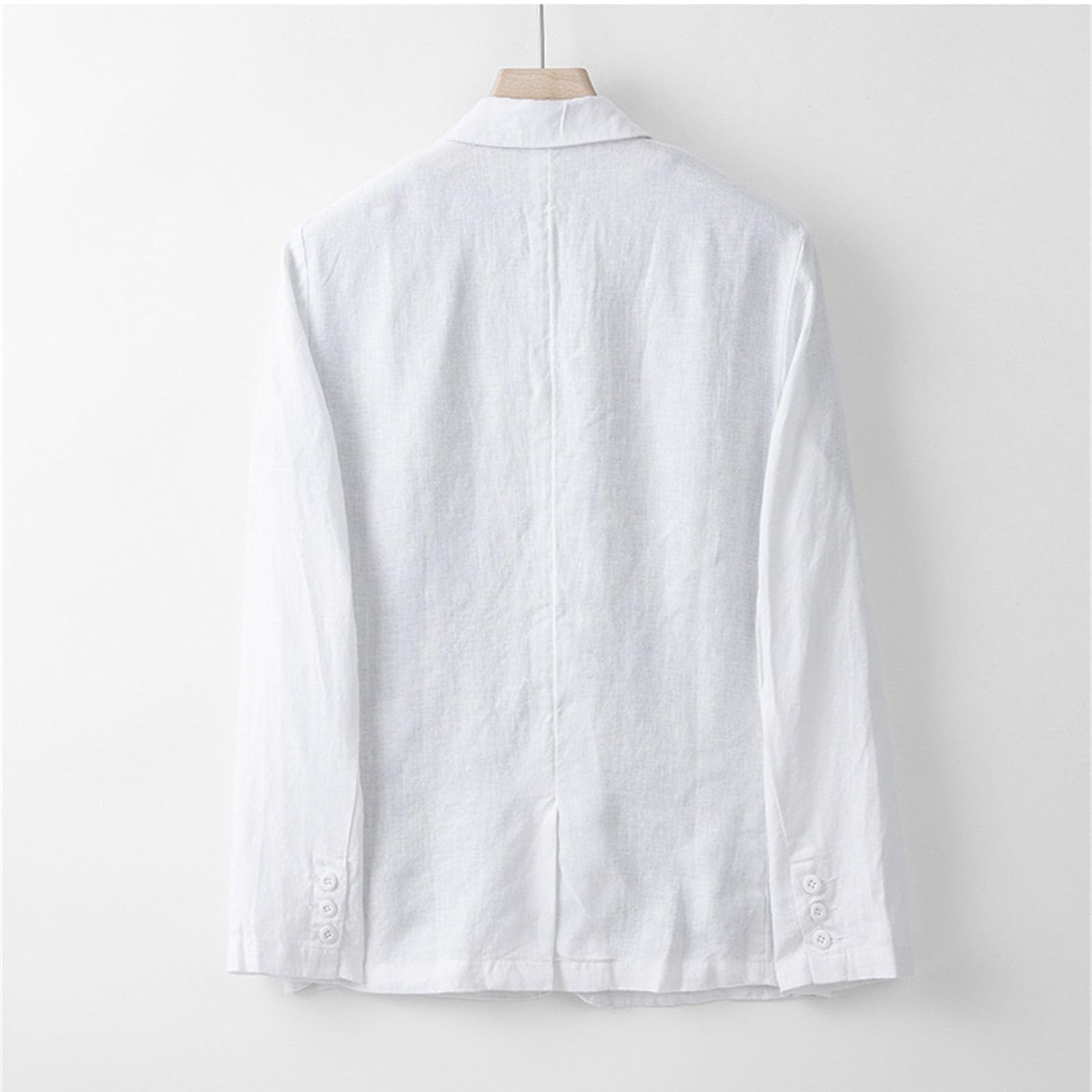 Veste en lin pour homme - Blazer de loisirs - Veste de costume - Manteau à une rangée - Coupe ample - Couleur unie - Veste blazer pour hommes - Veste de costume - Grande taille