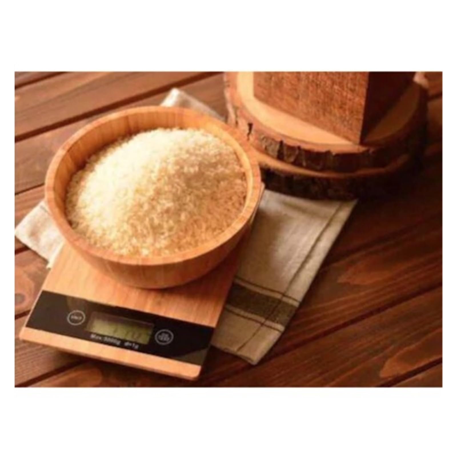 Báscula De Cocina Digital De Bambú Báscula De Cocina De Precisión Con Pantalla LCD Digital 5 Kg