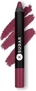 SUGAR Cosmetics Matte as Hell Crayon Lipsticks for Women Lasts Up To 8+ Hours Lip Crayon with Sharpener 2.8 g (Pack of 1) 15 STEPHANIE PLUM