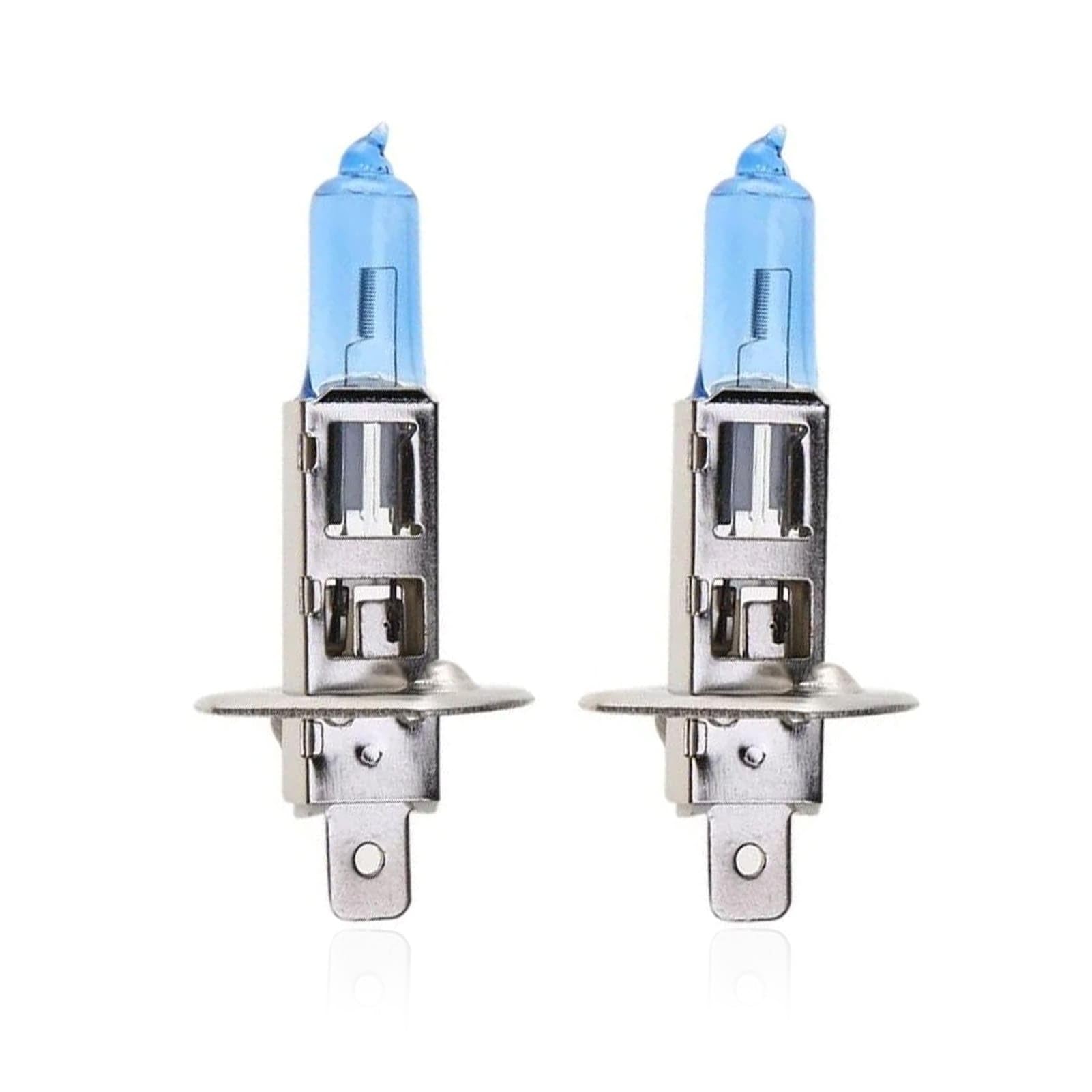 H1 Halogen Auto Lampe 12V 60W – Extra Hell & Ultra Langlebig – 6000K Weißlicht für Klarere Nachtsicht – Stoßfest, Plug-&-Play H1 Scheinwerfer für Abblendlicht & Fernlicht (2 Stück)