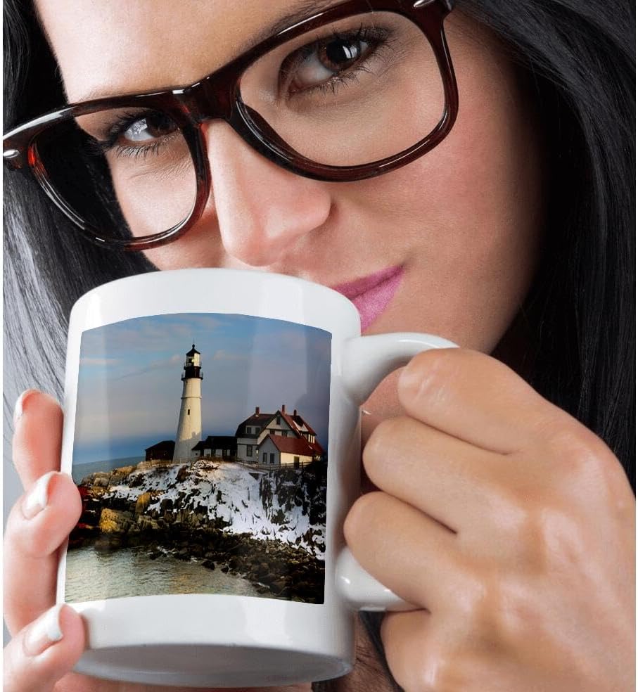 Miniatura 2 de 3dRose Portland Head, Cape Elizabeth, Casco Bay, Gulf of Maine, Maine, USA 11oz Mug