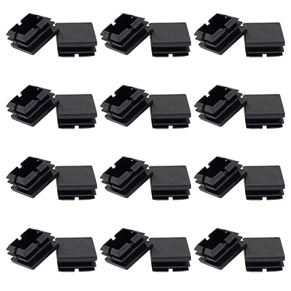 Suiwotin 24Pack 25mm (1 Inch) Square Plastic Plug, Square Tubing End Caps, Tubing Post End Cap for Square Tubing/Black Plastic Square Plugs