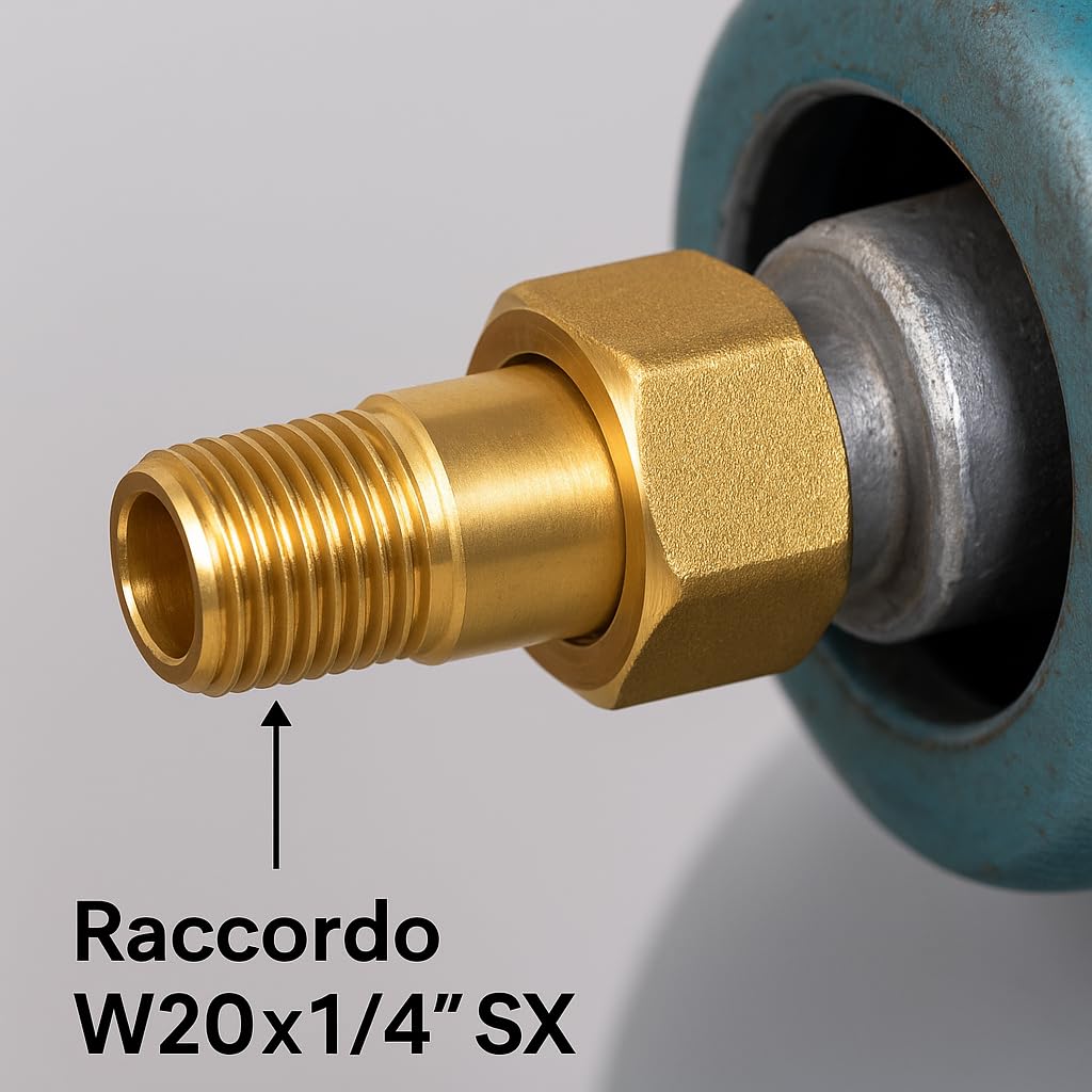 Kit Regolatore Gas GPL 30 mbar – Completo con Tubo da 2m, Fascette, Chiave Gas e Raccordo W20x1/4” – per Uso Domestico e Campeggio