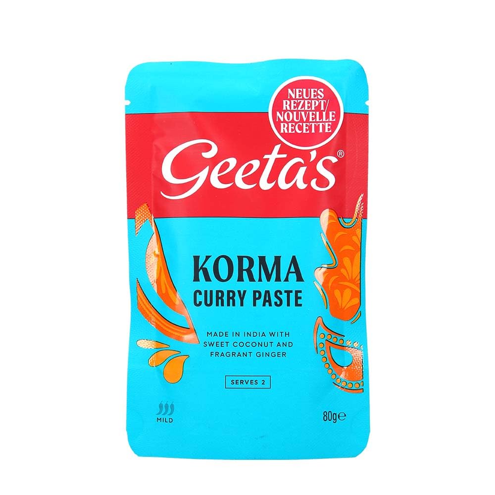Geeta's 12x Curry Paste Korma Mild | 12x 80g | für 2 Personen | Vegetarisch | Vegan | Glutenfrei
