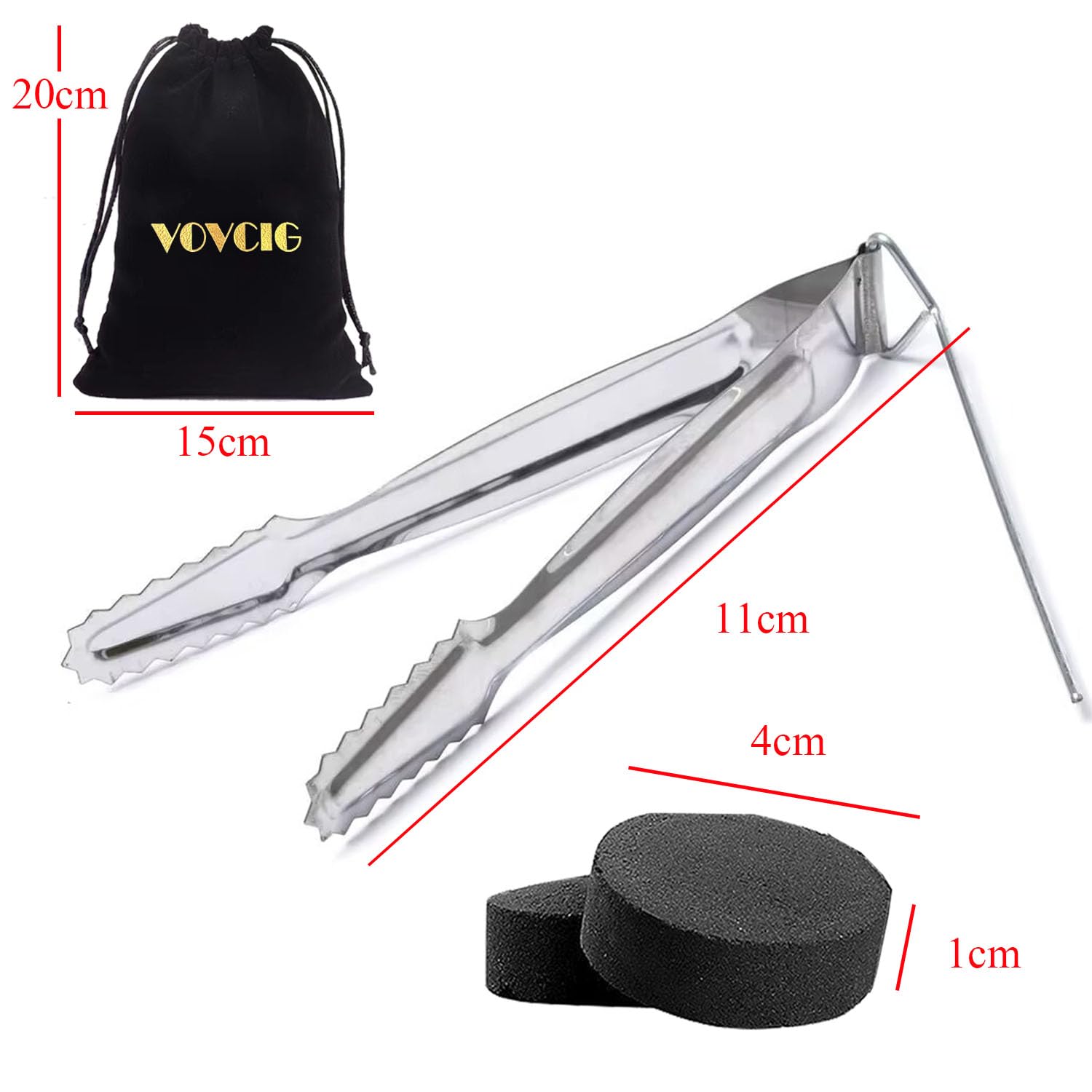 VOVCIG Holzkohletabletten Set Mit Zange & Alufolie - 30 Stück Räucherkohle Schnellzünder Für Grillen & Tee