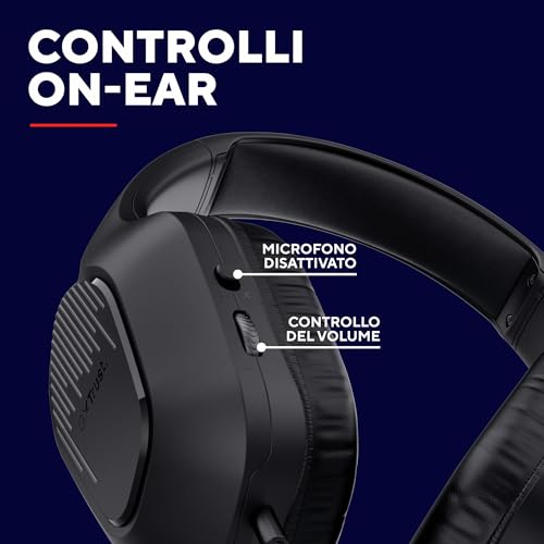 GXTrust 418 Rayne Cuffie Gaming Leggere per PC Xbox PS4 PS5 Switch Mobile, Driver da 50 mm, Jack Audio 3.5 mm, Cavo 2m, Cuffie con Microfono Over-Ear, Nero - Cuffia gaming - Immagine 5