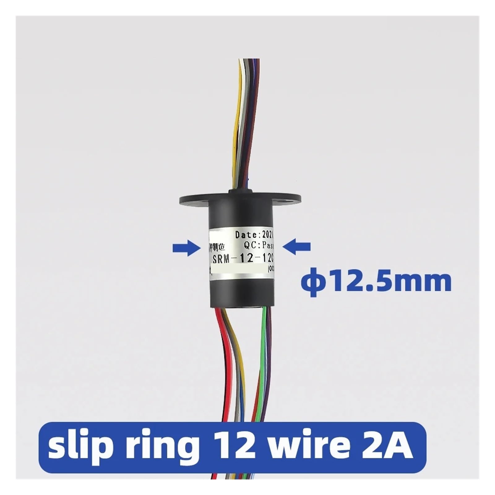 SRM-12-12C pierścień ślizgowy 12 pierścieni przewodzących 2A, końcówka pędzla, pierścień kolekcjonerski, pędzel węglowy, pierścień szlifierski