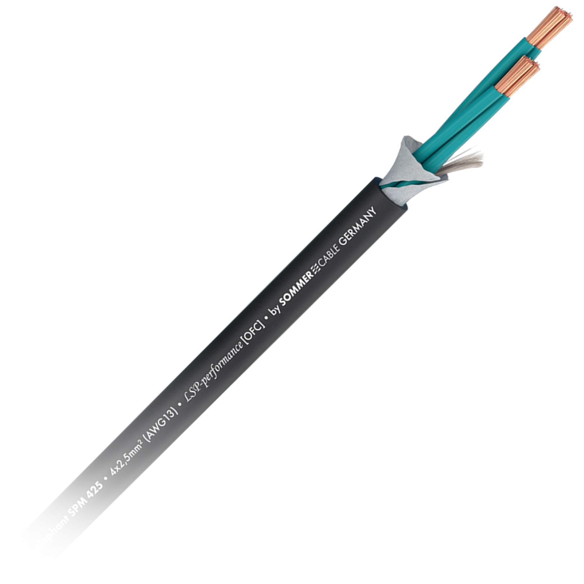Sommer Cable - Lautsprecherkabel Elephant SPM425; 4 x 2,50 mm²; PVC Ø 10,20 mm; schwarz (5m)