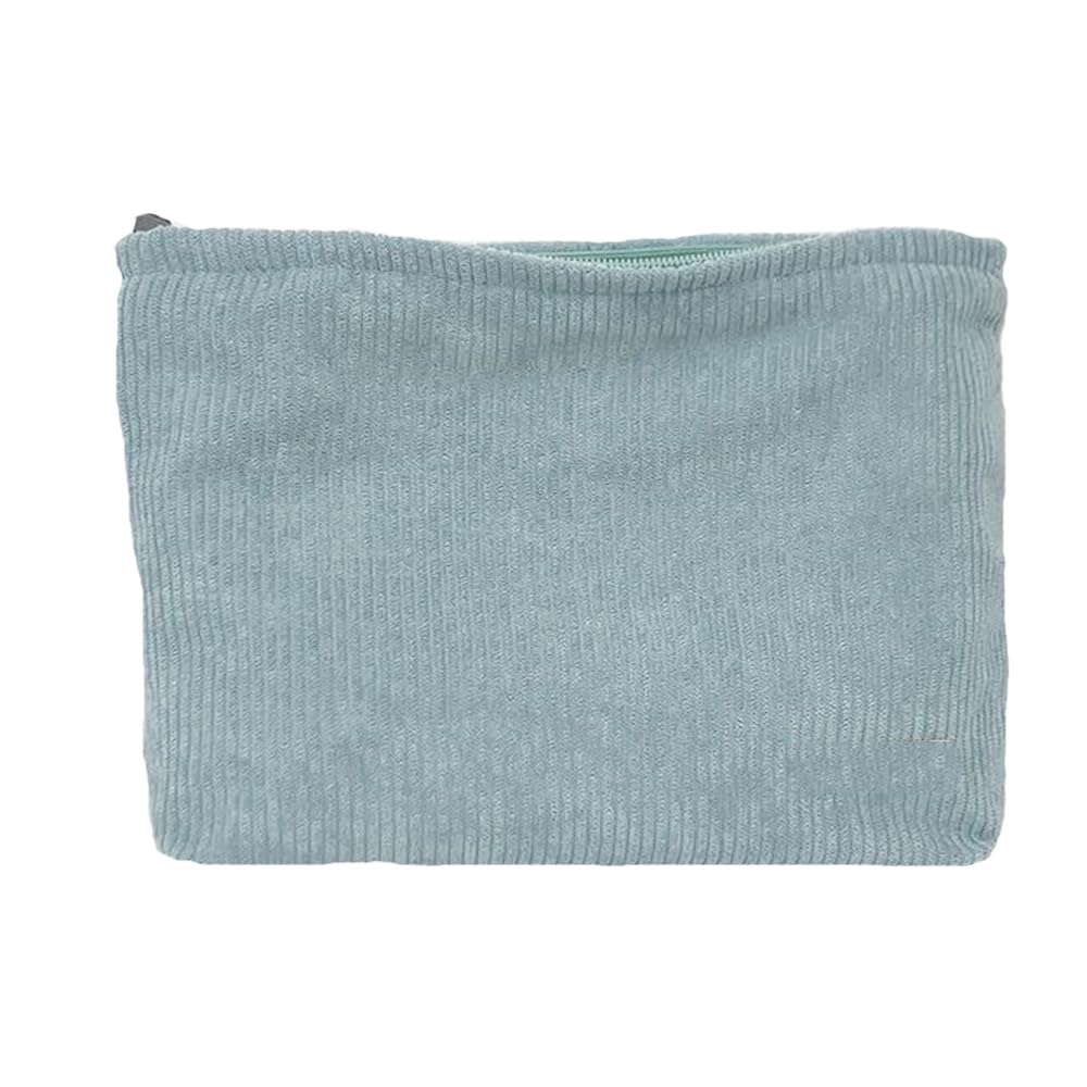 Cosmetic Bags for Women Makeup Bag Large Capacity Purse Travel Toiletry Zipper Storage Pouch Make up Brushes Organizer for Gifts, Blue, L, Corduroy