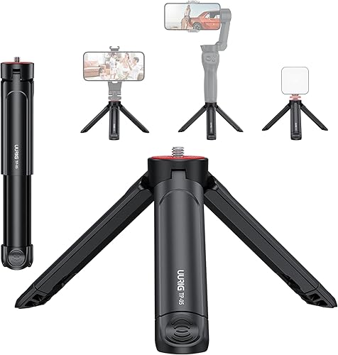 UURIG TP05 Mini trípode extensible para cámara, portátil, mango para selfie, trípode de cámara web de escritorio con tornillo de 1/4 pulgadas para