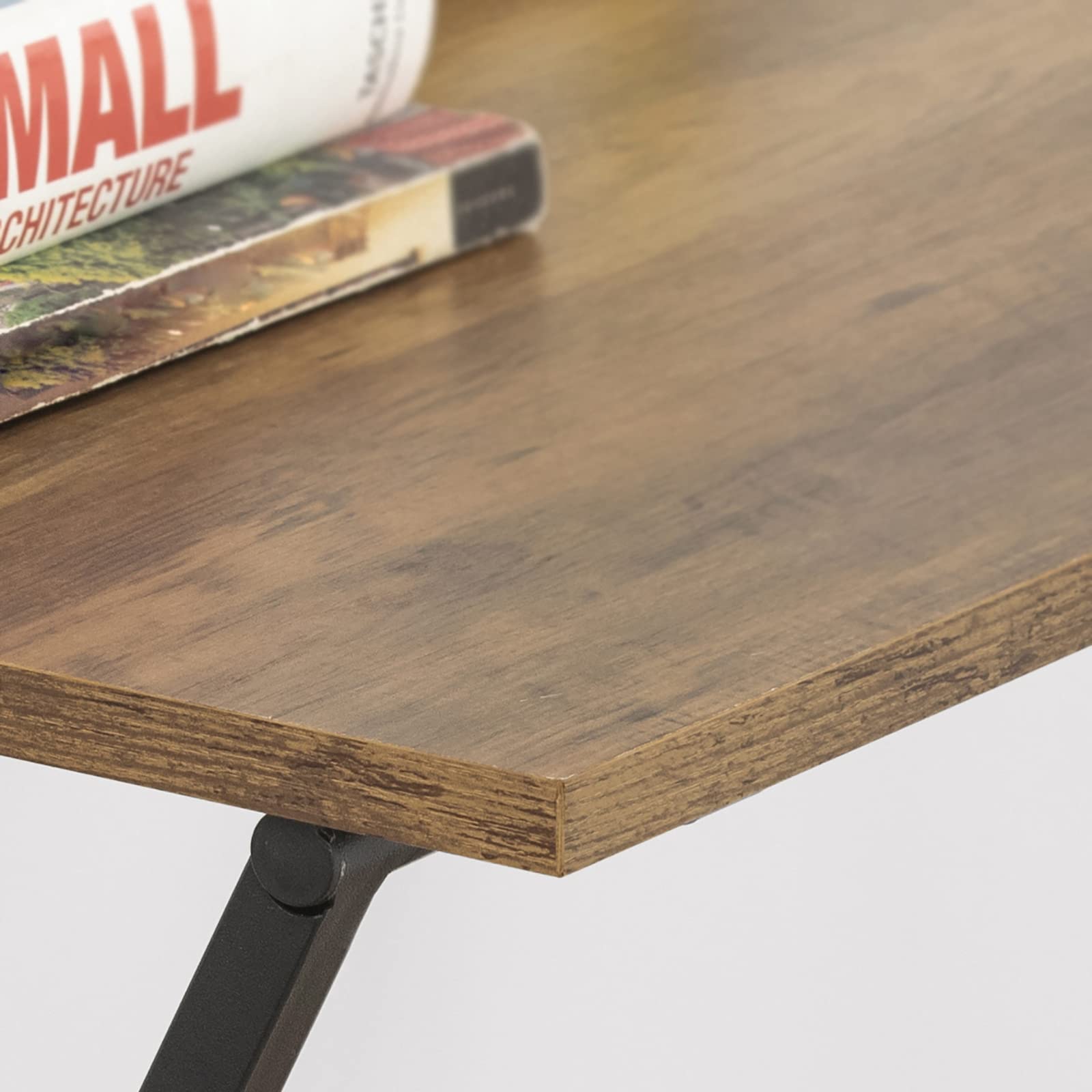 SoBuy Tavolo Pieghevole Portata fino a 50kg 63x77x45cm Ufficio | scrivania portatile senza montaggio, design industriale, MDF E1 FWT88-F