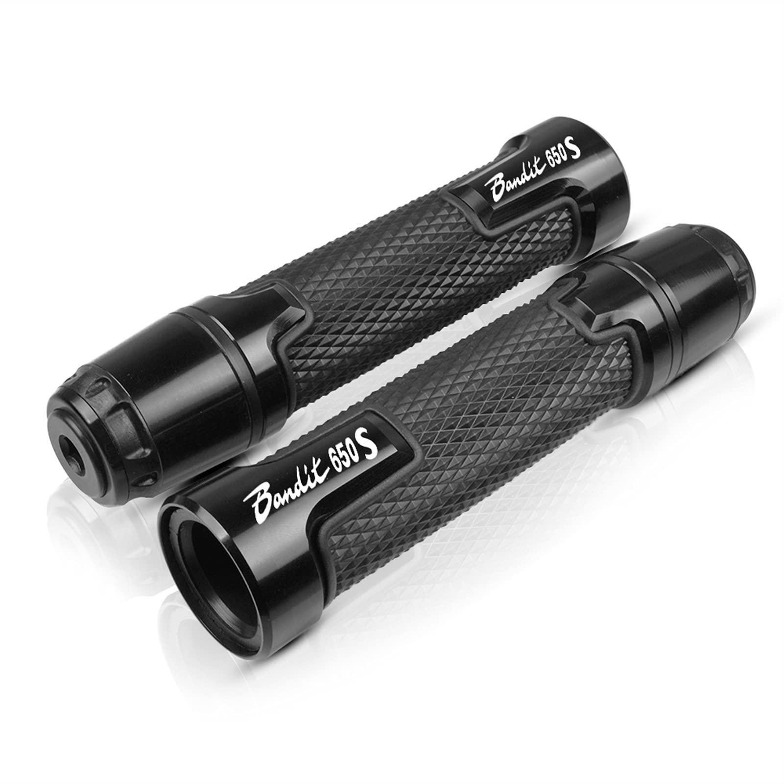 Moto Impugnatura 7/8 "22 Millimetri Moto Manubrio Grip Handle Bar Moto Manopole del Manubrio per Suzuki GSF Bandit 650S 2007 2008 2009 2010 2011 2012 (Color : Nero)