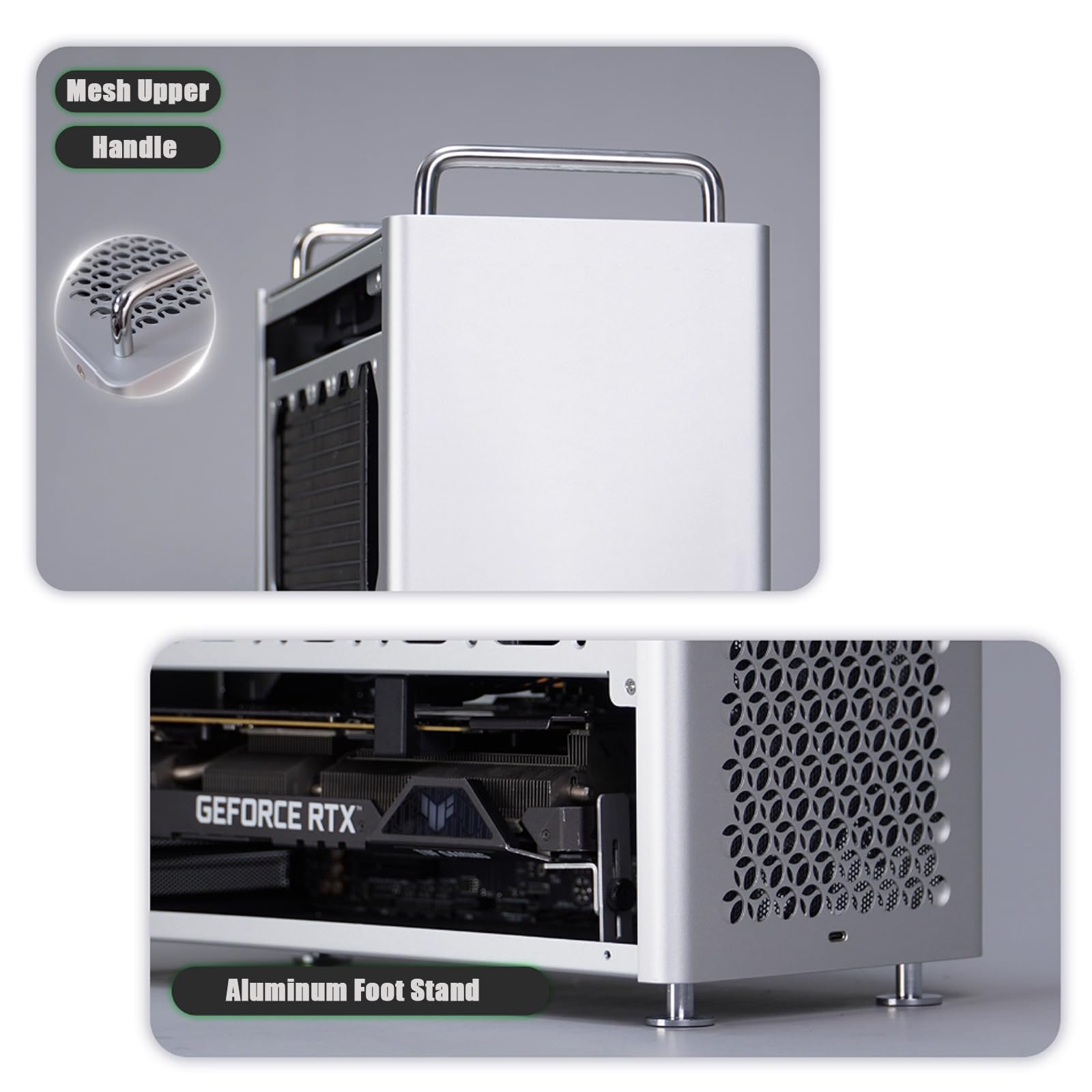 Custodia MATX, Micro ATX Case B2Pro, completamente in alluminio MATX per computer MATX/ATX/SFX alimentatore e raffreddamento 240