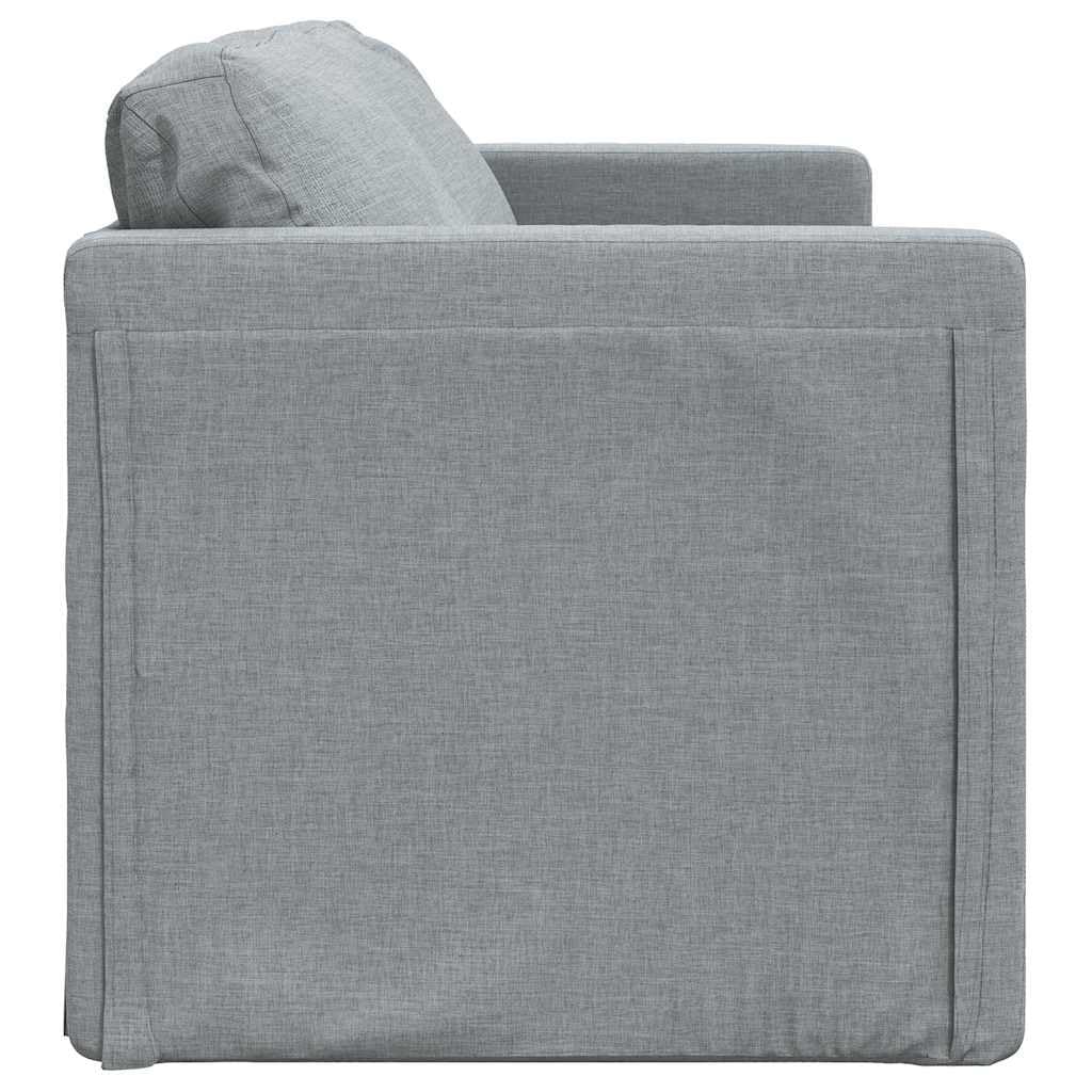 Sofá de suelo con función de dormir, color gris claro, 112 x 174 x 55 cm, tela, sofá cama de 2 plazas, plegable con estructura de metal, convertible en cama de doble suelo, acolchado grueso