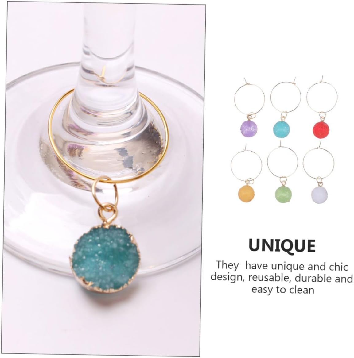 PRETYZOOM 5sets Colorful Wine Cup Pendant Eye Catching Wine Goblet Tags for Party Use Vibrant Drink Markers for Weddings Gatherings and Home Bars and Odorless 6pcs*5