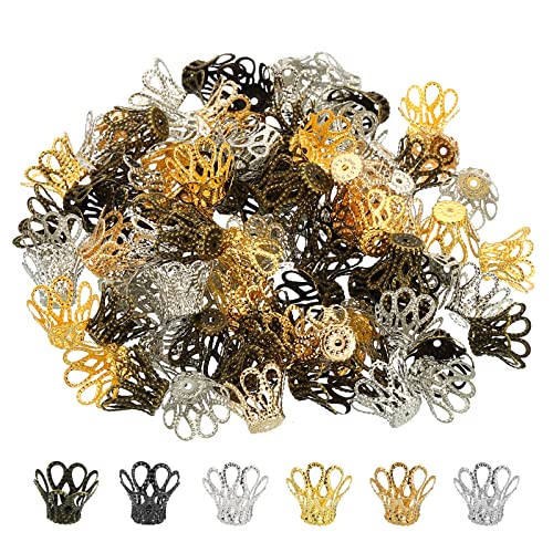 Coupelles pour perles 15 x 12 mm motif fleur ornements pour colliers et bracelets
