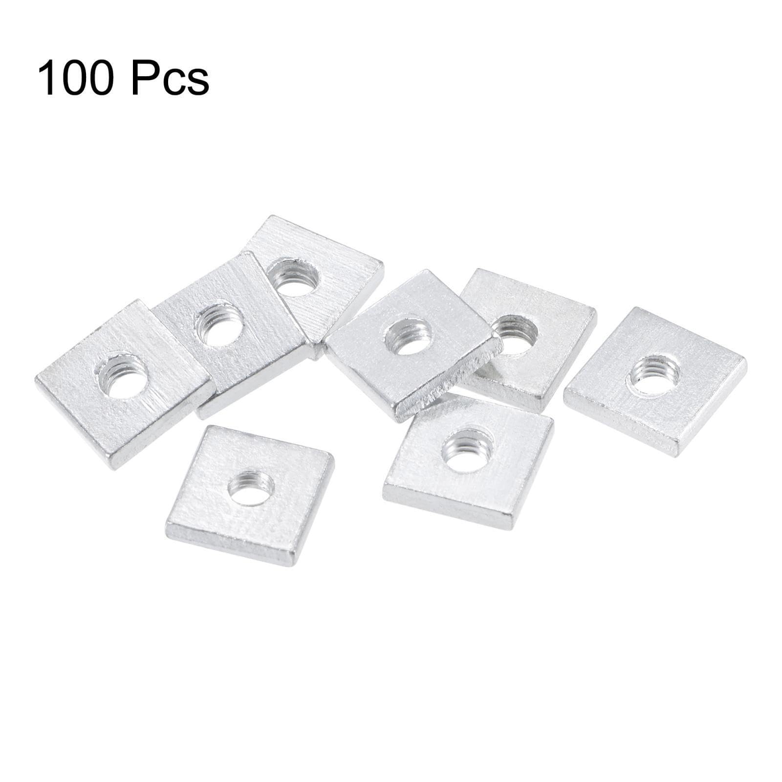 Tool Parts and Accessories Square Nuts M4x10mmx2mm Zinc-Plated Metric Coarse Thread Assortment Kit 100pcs (#CN-140824-14101)