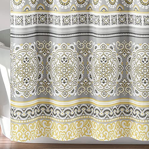 Lush Decor Nesco Stripe Shower Curtain, 72" x 72", Yellow & Gray, W 72" x L 72" (1 Panels) - Image 3