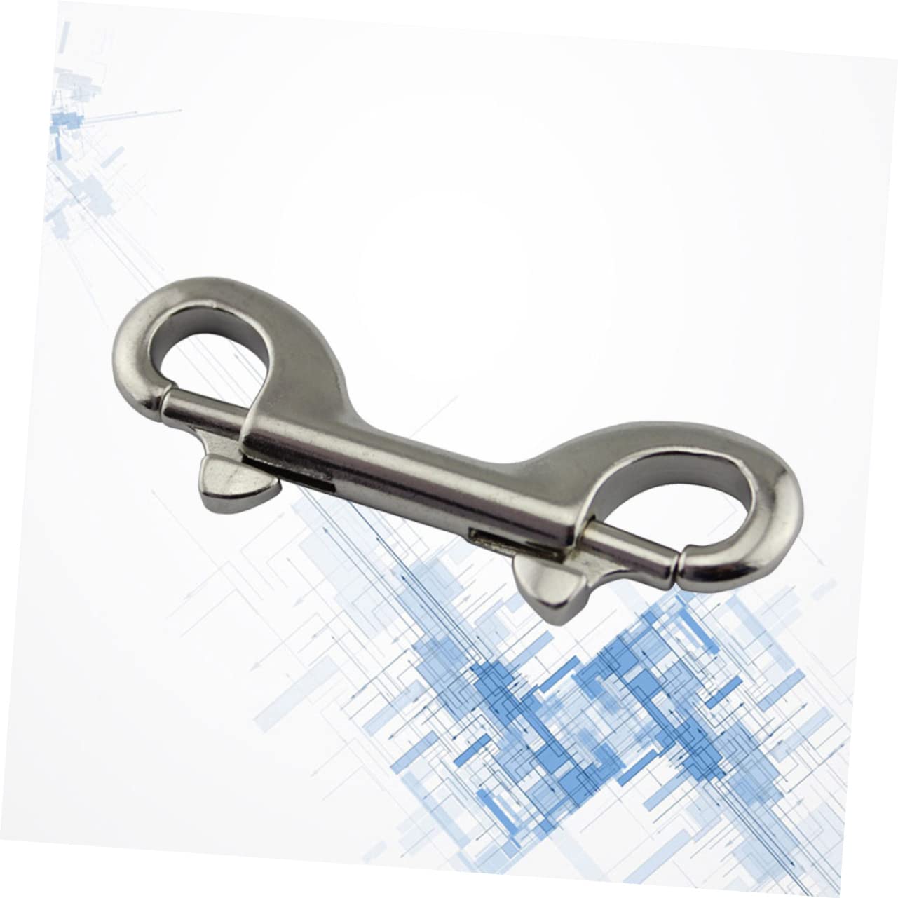 HANABASS 90mm Double-Ended Stainless Steel Spring Hook Diving Carabiner Pet Chain Quick Release Clip 316 Material