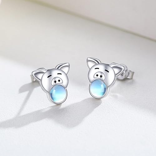 Miniatura 7 de JUSTKIDSTOY PigHedgehogFishButterflyFrog Earrings 925 Sterling Silver Cute Animal Stud Earrings Jewelry Gifts for Women Girls Hypoallergenic
