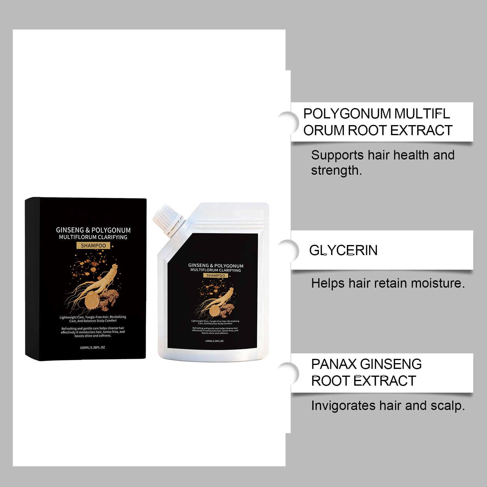 Szampon z polaru Root Plant Extract, wyciąg z żeń-szenia, szampon odżywczy, bio rozmaryn biotyna Thinning Hair Sham/, żeń-szeń i Polygonum Nourish And Moisturize Sha/Mpoo (5 szt.)