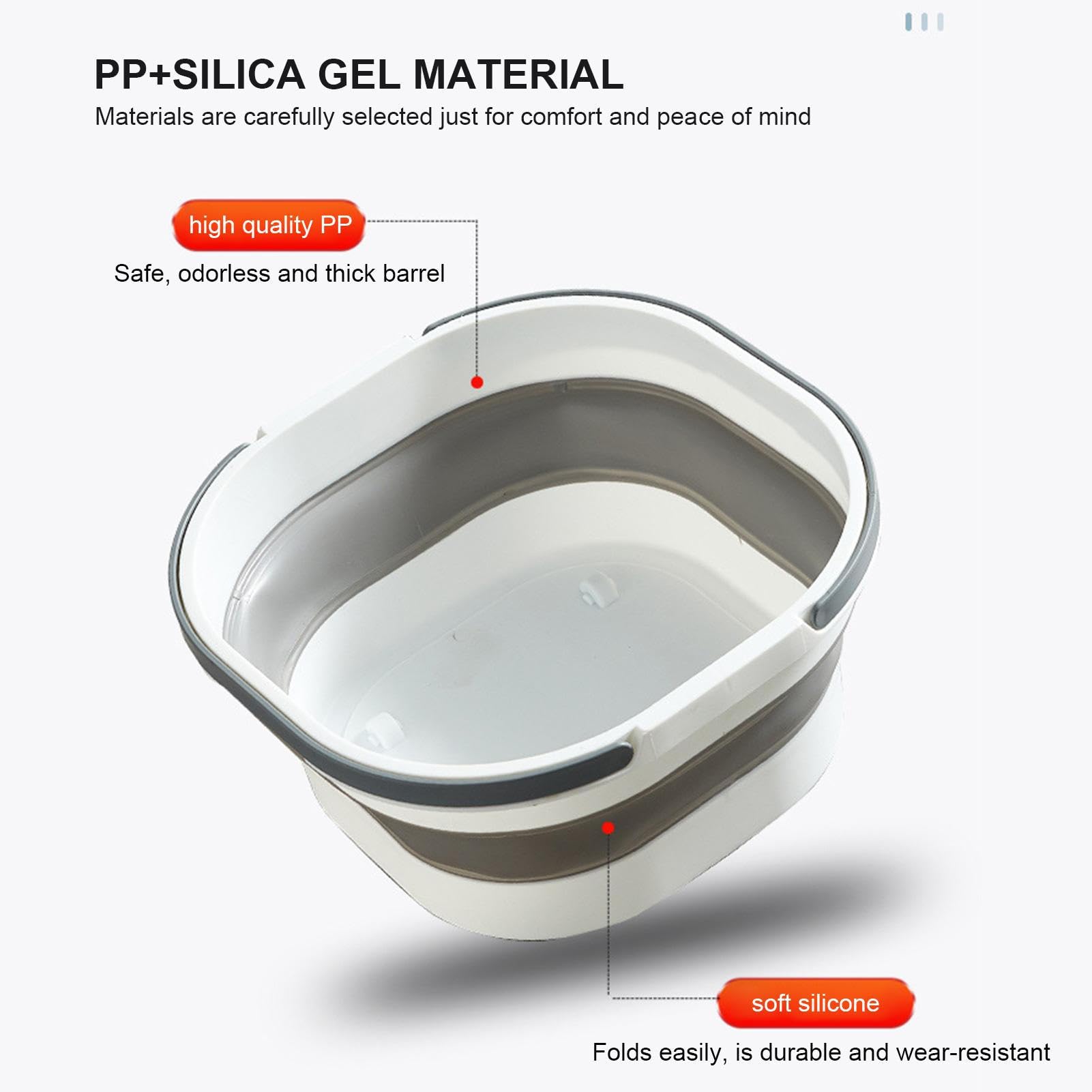Moonyan Seau Pliable - Seau Pliable De 12L | Seau Pliable Rectangulaires | Bassine Pliable | Seau Retractable Pliable en Plastique | Seau en Silicone pour Le Nettoyage | Seau De Pêche