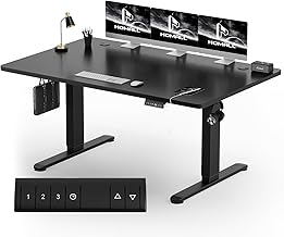 Homall 160x80 CM scrivania regolabile in altezza, scrivania da ufficio con quattro sezioni, scrivania per computer con funzione di memoria.