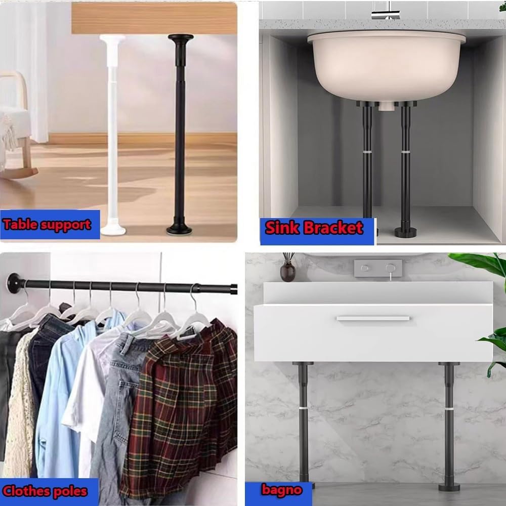 Patas y Varillas de Soporte Ajustables de Acero Inoxidable para gabinetes de Cocina, baños y baños. Postes para Muebles duraderos.