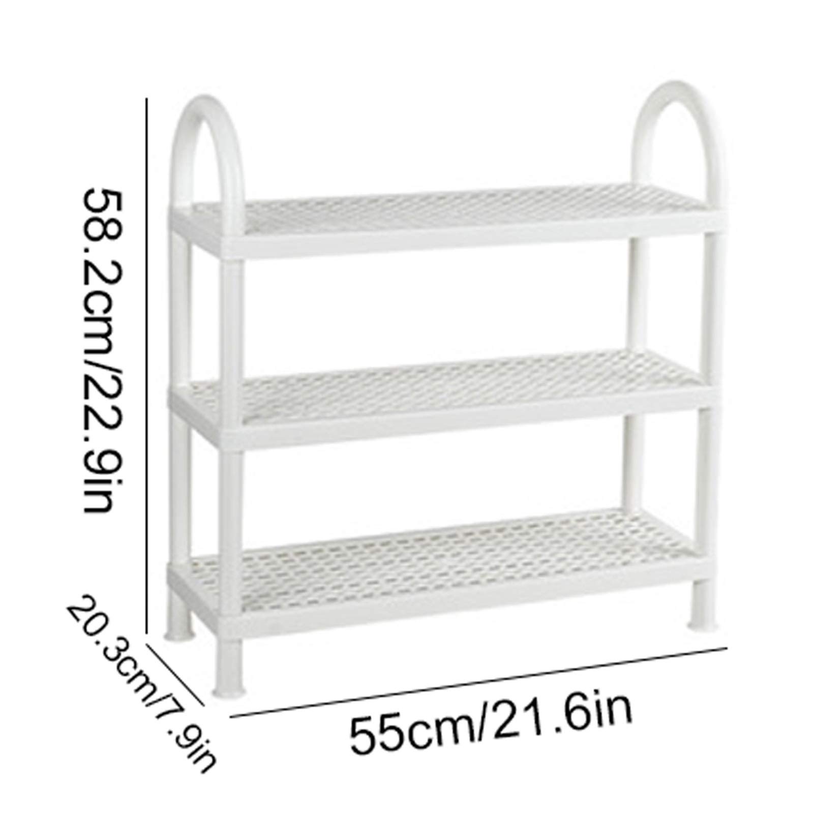 HASMI Schuhregal PP-Schuh Rack platzsparend und vielseitig Rack for Wohnzimmer Schlafzimmer Küche White Storage Stand Regal Organizer Schuhschrank (Size : A)