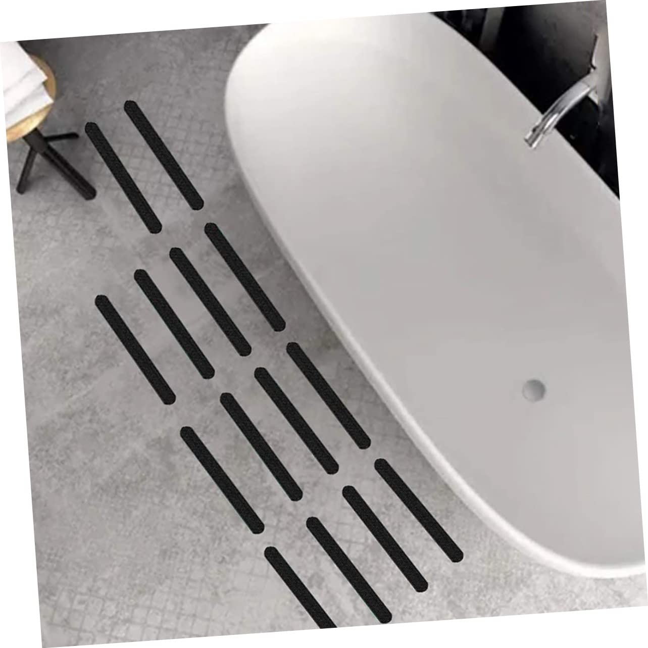 Amosfun Strisce Antiscivolo per Vasca da Bagno Nere 73 Pezzi Peva