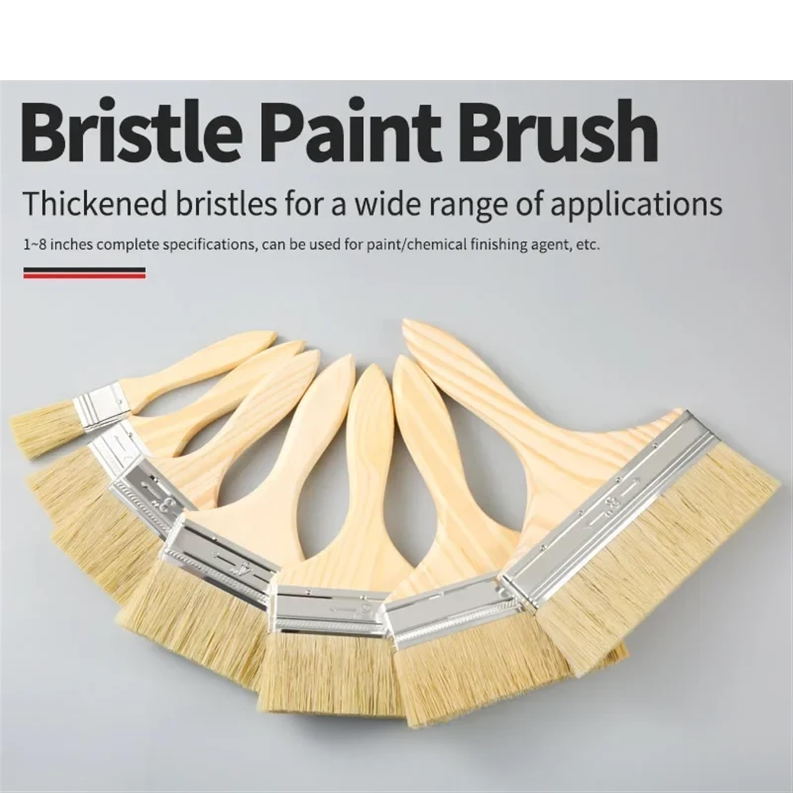 Suministros de Pintura, Pinceles de Pintura con cerdas y Mango Madera, Herramienta for Pared Muebles, multifunción, for Barbacoa Limpieza, 1 ud(5 Inch)
